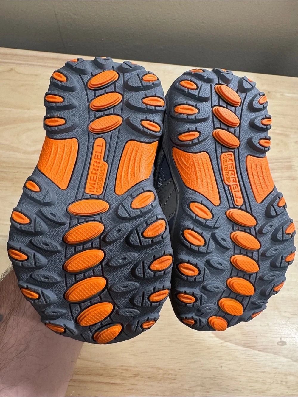 Merrell Kids Trail Chaser Gray and Orange Shoes